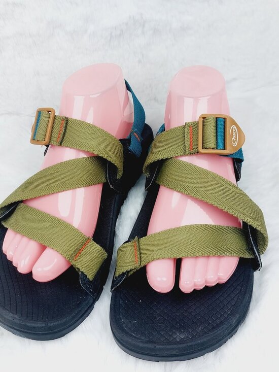 Chaco Men’s Avocado Teal blue Lowdown Adjust Strap Trekking Sandal Size 8 main image 5